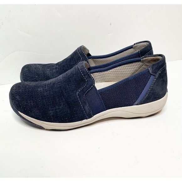 Dansko Women's Halle Navy Blue Suede Leather Slip On Sneaker Shoes Comfort Sz 36 - Picture 1 of 9